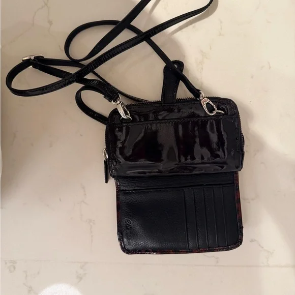 Brighton Animal Print Crossbody Wallet with Black Trim - LIKE NEW! - Picture 9 of 13